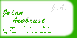 jolan armbrust business card